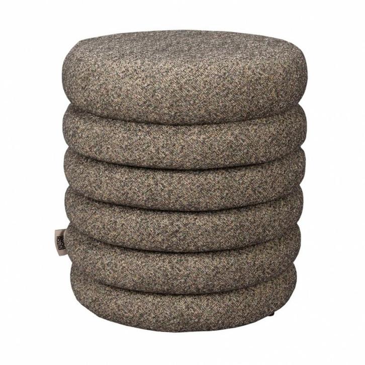 *WOONWINKEL* Dutchbone Fern Ronde Poef Beige Boucle Stof, Huis en Inrichting, Banken | Voetenbanken en Poefen, Nieuw, Stof, Verzenden