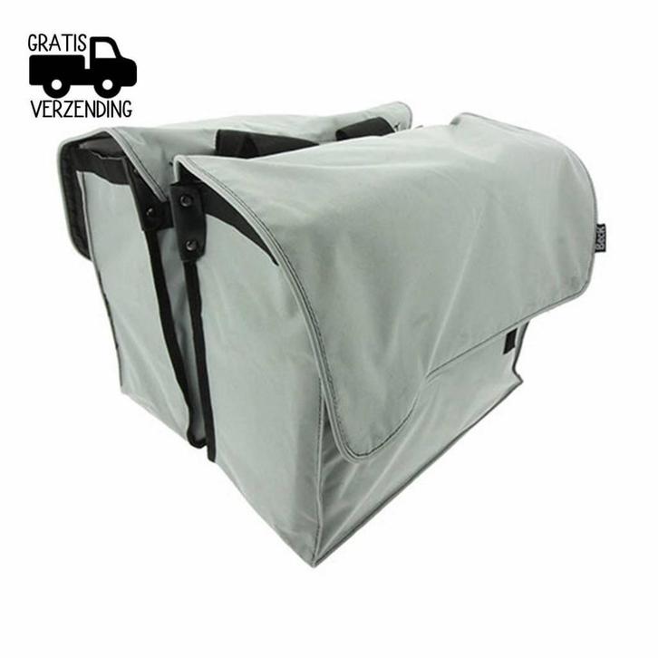Beck Dubbele Fietstas Simple Silver Canvas, Fietsen en Brommers, Fietsaccessoires | Fietstassen, Nieuw, Verzenden