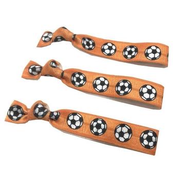 Armband/haarelastiek Voetbal oranje
