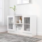 vidaXL Vitrinekast 120x30,5x70 cm bewerkt hout hoogglans wit, Huis en Inrichting, 100 tot 150 cm, Verzenden, Nieuw, Minder dan 100 cm