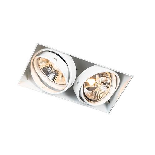 Inbouwspot wit GU10 AR111 trimless 2-lichts - Oneon, Huis en Inrichting, Lampen | Spots, Nieuw, Overige materialen