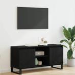 vidaXL TV-kast Zwart Eiken 104 x 35 x 50 cm Bewerkt hout, Minder dan 50 cm, Verzenden, Nieuw, Minder dan 100 cm
