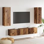 vidaXL 4-delige TV-kast set, wandmontage, oud hout,, Huis en Inrichting, Kasten | Televisiemeubels, Verzenden, 150 tot 200 cm