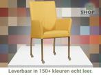 Leren eetkamerstoel Comfort met wieltjes en armleuning -, Huis en Inrichting, Stoelen, Nieuw, Leer, Ophalen of Verzenden, Eén