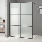 vidaXL Inloopdouchewand 140x195 cm mat ESG-glas zwart, Doe-het-zelf en Verbouw, Sanitair, Verzenden, Nieuw