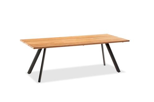Niehoff Noah Tafel Statiefprofiel Aluminium/Teak Massiefhout, Tuin en Terras, Tuintafels, Ophalen of Verzenden