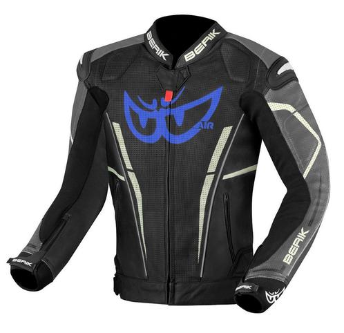 Berik Street Pro Evo Zwart Grijs Leren Motorjas, Motoren, Kleding | Motorkleding, Heren, Nieuw met kaartje, Jas | leer, Verzenden
