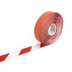 PermaStripe Smooth waarschuwingstape - Wit & Rood - Vlak -, Verzenden