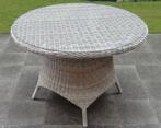 Riccione dining tuintafel 110 cm rond wit grijs, Tuin en Terras, Ophalen of Verzenden, Nieuw, Wicker