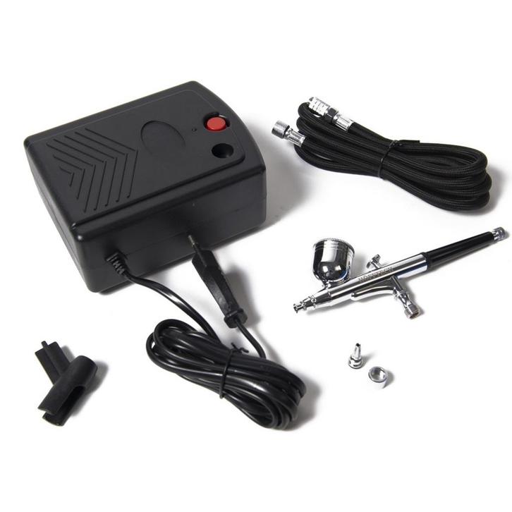 Hofftech Mini airbrush compressor set - 220 volt - inclus..., Hobby en Vrije tijd, Schilderen, Nieuw, Ophalen of Verzenden