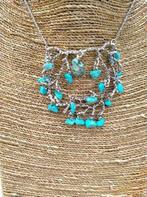 RVS_ketting - prikkeldraad - turqoise steentjes - hand, Sieraden, Tassen en Uiterlijk, Verzenden, Nieuw