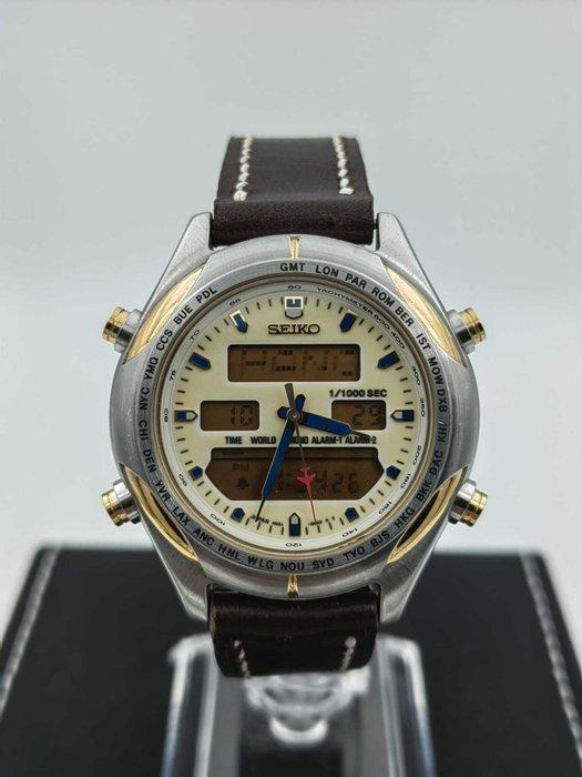 Seiko - World Time - Zonder Minimumprijs - Heren - 1990-1999, Sieraden, Tassen en Uiterlijk, Horloges | Antiek