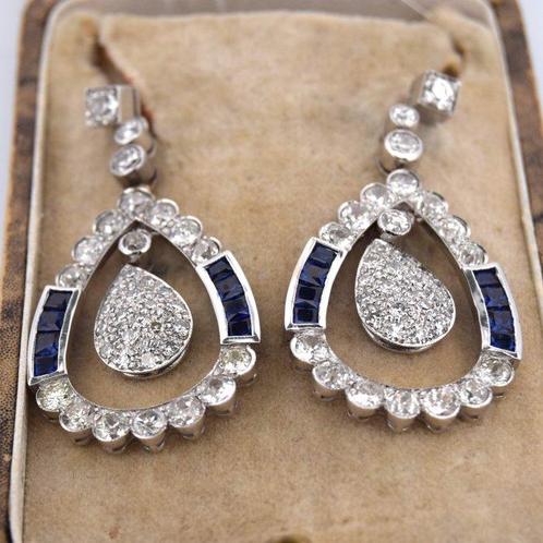 Oorbellen - 18 karaat Witgoud - 6.80ct. tw. Diamant, Sieraden, Tassen en Uiterlijk, Oorbellen