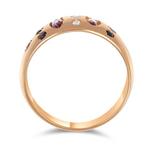Ring - 18 karaat Geel goud, Saffier - Robijnen - Diamanten -, Sieraden, Tassen en Uiterlijk, Ringen, Nieuw