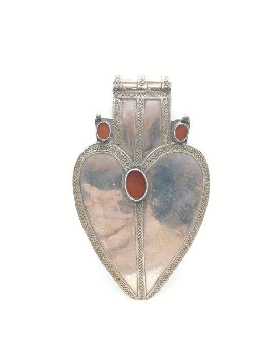 Zilver - Hanger - Grote Tekke harthanger 17 x 10 cm, Antiek en Kunst, Kunst | Niet-Westerse kunst