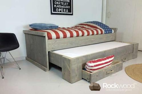 Rockwood® Kinderbed Steigerhout Marijn  grey wash, Kinderen en Baby's, Kinderkamer | Bedden, Nieuw, Ophalen of Verzenden