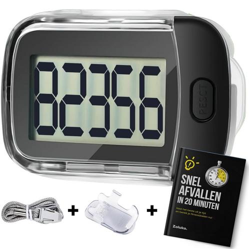 Zoluko Stappenteller - Met Clip, Draagkoord en E-book, Sport en Fitness, Loopsport en Atletiek, Overige sporten, Snelheids- of Stappenmeter