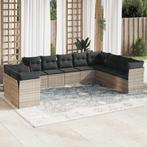 vidaXL 10-delige Loungeset met kussens poly rattan, Tuin en Terras, Verzenden, Nieuw, Rotan, Loungeset