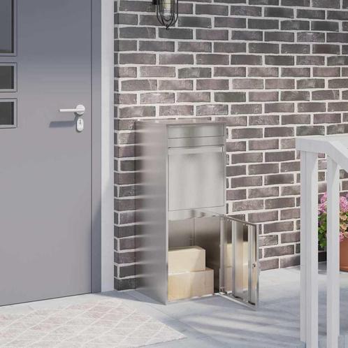 vidaXL Pakket inwerp box Zwart 41 x 38 x 103 cm Roestvrij, Tuin en Terras, Brievenbussen, Nieuw, Verzenden