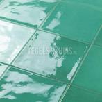 Handvorm wandtegel 13x13 groen soft glans wandtegel, Nieuw, Ophalen of Verzenden, 10 m² of meer, Wandtegels