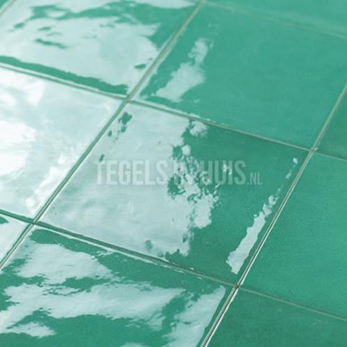 Handvorm wandtegel 13x13 groen soft glans wandtegel, Doe-het-zelf en Verbouw, Tegels, Wandtegels, Nieuw, 10 m² of meer, Keramiek