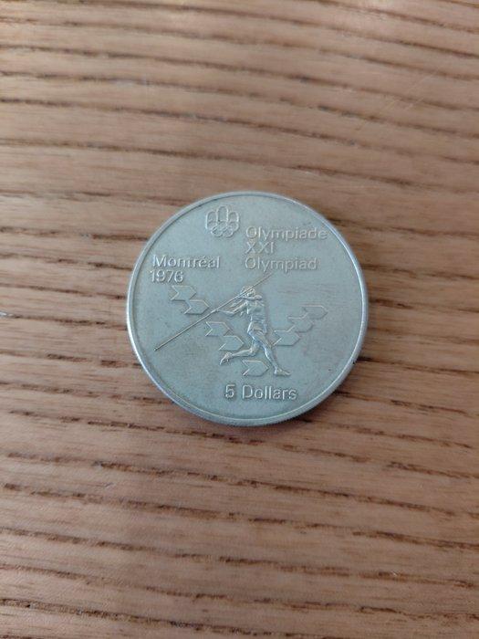 Canada. 5 Dollars 1975 Olympics Montreal 1976 (Zonder, Postzegels en Munten, Munten | Europa | Niet-Euromunten