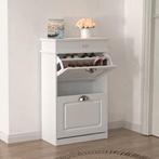 Schoenenkast met 2 Kleppen – Compact Wit Schoenenrek Hal, Huis en Inrichting, Kasten | Schoenenkasten, Verzenden, Nieuw