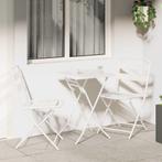 vidaXL Tuin Bistro Set 3 pcs Wit Staal, Tuin en Terras, Verzenden, Nieuw, Rvs