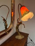 Lamp - Verguld messing, Patte de verre