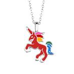 Fako Bijoux® - Ketting - Eenhoorn Regenboog Rood -, Verzenden, Nieuw