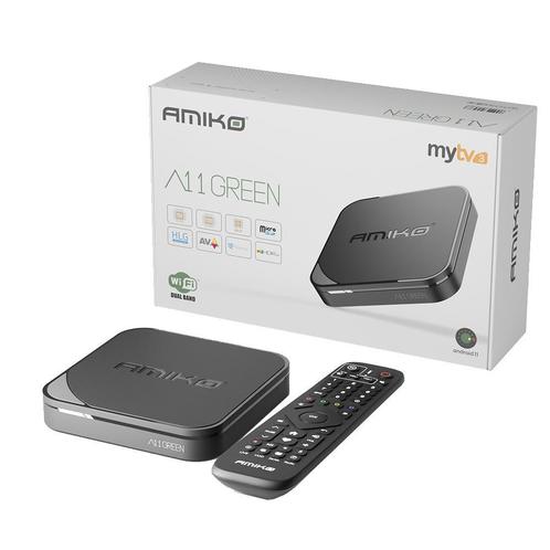 Amiko A11 Green Android IPTV Mediastreamer met mytv3 app, Audio, Tv en Foto, Mediaspelers, Nieuw, Minder dan 500 GB, HDMI, USB 2.0