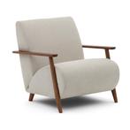 *WOONWINKEL* Kave Home Meghan Retro Fauteuil Walnoot En Beig, Huis en Inrichting, Fauteuils, Verzenden, Nieuw, Stof