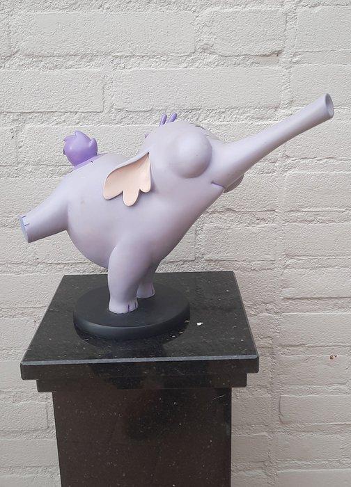 Beeldje - Paars olifant beeld - Hars, Verzamelen, Disney