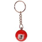Sleutelhanger - Poolbiljart 3-Ball 3D - Rood - 2,5cm NIEUW, Ophalen of Verzenden, Nieuw