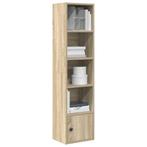 vidaXL Boekenkast 31x24x127 cm bewerkt hout sonoma, Huis en Inrichting, Kasten | Boekenkasten, Verzenden, Nieuw, Overige houtsoorten
