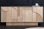 Design dressoir ART DECO 170cm wit gekalkt massief mangohout, Huis en Inrichting, Kasten | Dressoirs, Ophalen of Verzenden, Nieuw