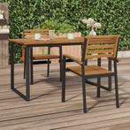 vidaXL Tuinstoelen 2 st stapelbaar massief acaciahout en, Tuin en Terras, Tuinstoelen, Verzenden, Nieuw, Hout