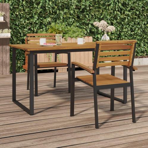 vidaXL Tuinstoelen 2 st stapelbaar massief acaciahout en, Tuin en Terras, Tuinstoelen, Nieuw, Hout, Verzenden