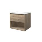 Wastafel polystone Elegant 60x46x2 | Onderkast 1 lade met, Verzenden, Nieuw, Wastafelkast