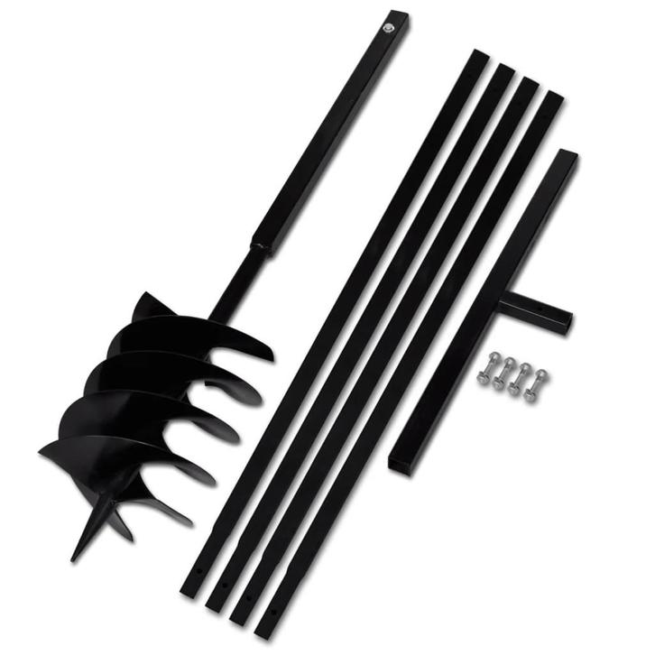 vidaXL Grondboor met handvat 200 mm en verlengstukken 5 m, Tuin en Terras, Hand-tuingereedschap, Nieuw, Verzenden