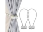 Veiling - Gordijnmagneten set van 2 - zilver, Nieuw