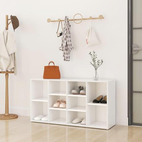 vidaXL Schoenenbank 103x30x54,5 cm bewerkt hout wit, Huis en Inrichting, Kasten | Schoenenrekken, Nieuw, Verzenden