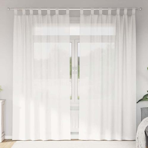 vidaXL Gordijnen met lussen 2 st 140x245 cm wit, Huis en Inrichting, Stoffering | Gordijnen en Lamellen, Wit, Nieuw, Verzenden