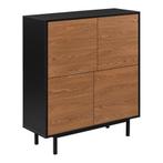 Commode Gnosjö 93x80x30 cm zwart en houtkleurig, Huis en Inrichting, Verzenden, Nieuw