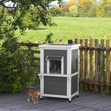 Kattenhuis - Stevig – Waterdicht - Grijs beschikbaar voor biedingen