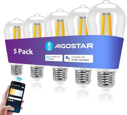 Aigostar LED Filament lamp - Dimbaar - 6W - E27 - 5 Stuks, Huis en Inrichting, Lampen | Overige, Nieuw, Verzenden