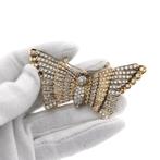 18 Krt. Exclusieve bicolor gouden vlinderbroche met robij..., Sieraden, Tassen en Uiterlijk, Broches, Gebruikt, Overige kleuren