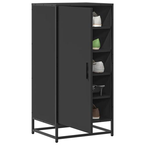 vidaXL Schoenenrek 48x38x97,5 cm bewerkt hout zwart, Huis en Inrichting, Kasten | Schoenenrekken, Nieuw, Verzenden