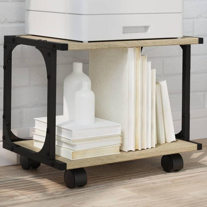 vidaXL Printerkastje 2-laags 41x28x33,5 cm hout sonoma eiken, Computers en Software, Printers, Nieuw, Verzenden