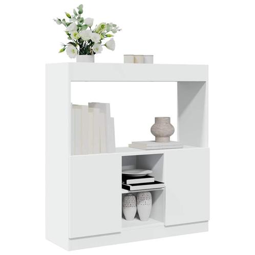 vidaXL Hoge kast 92x33x100 cm bewerkt hout wit, Huis en Inrichting, Kasten | Boekenkasten, Nieuw, Overige houtsoorten, Verzenden
